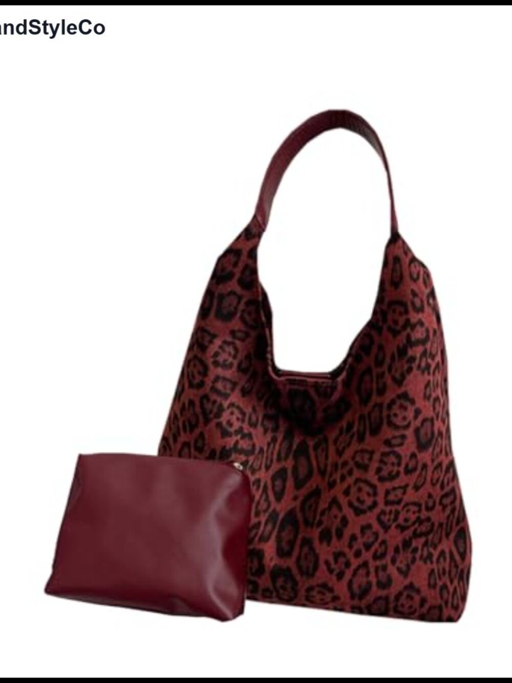 Faux Suede Leopard Print Hobo Shoulder Bag Slouchy Tote